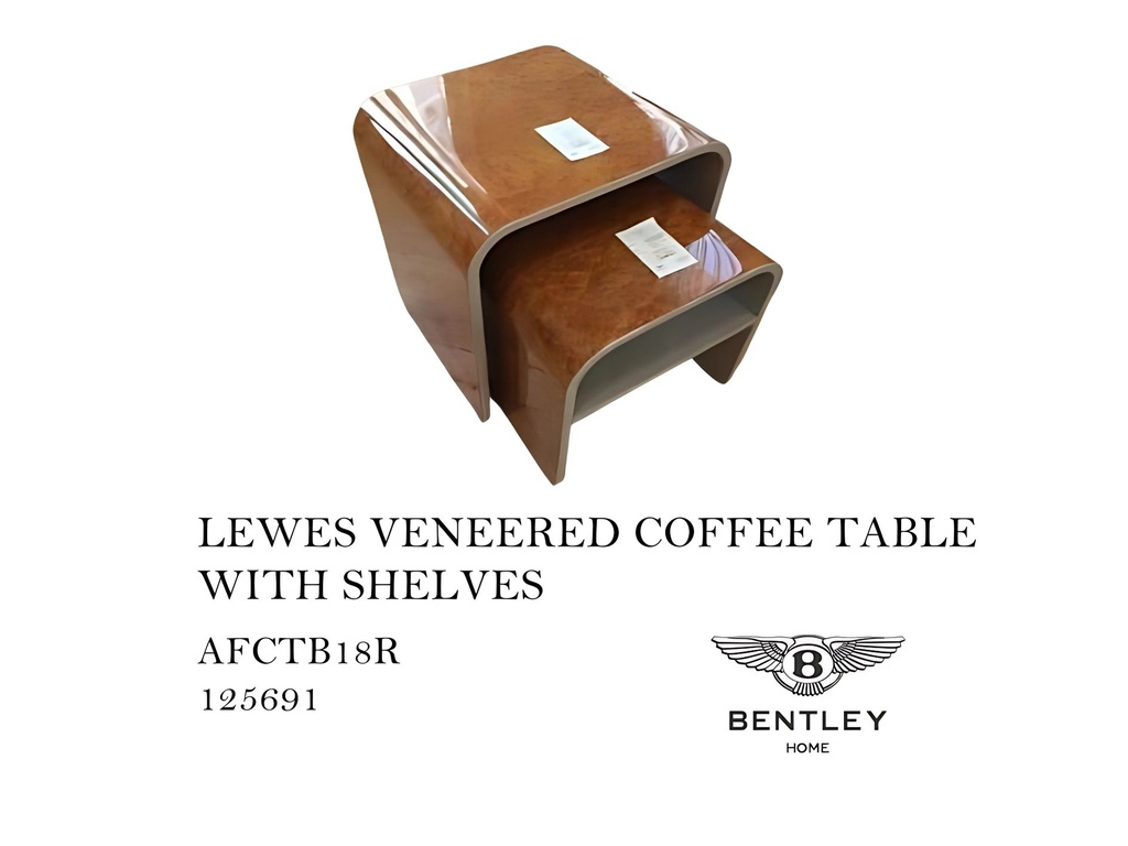 LEWES VENEERED COFFEE TABLE WITH SHELVES