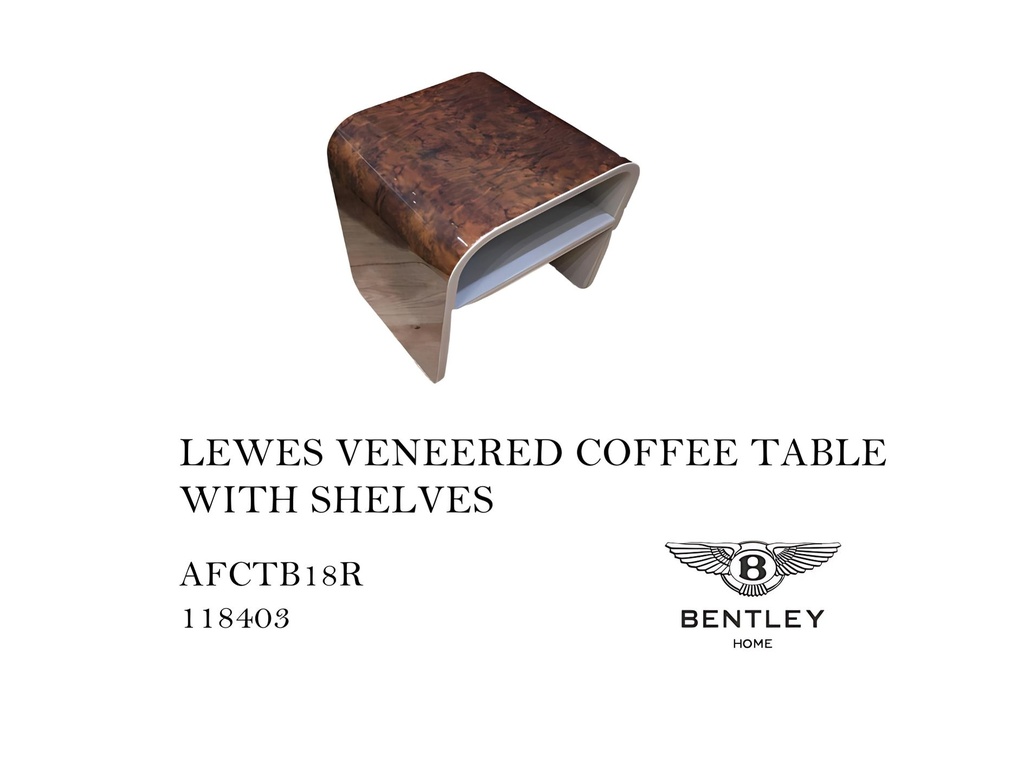 LEWES VENEERED COFFEE TABLE WITH SHELVES