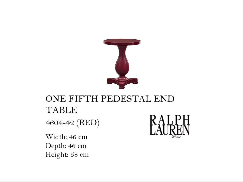 ONE FIFTH PEDESTAL END TABLE (RED)