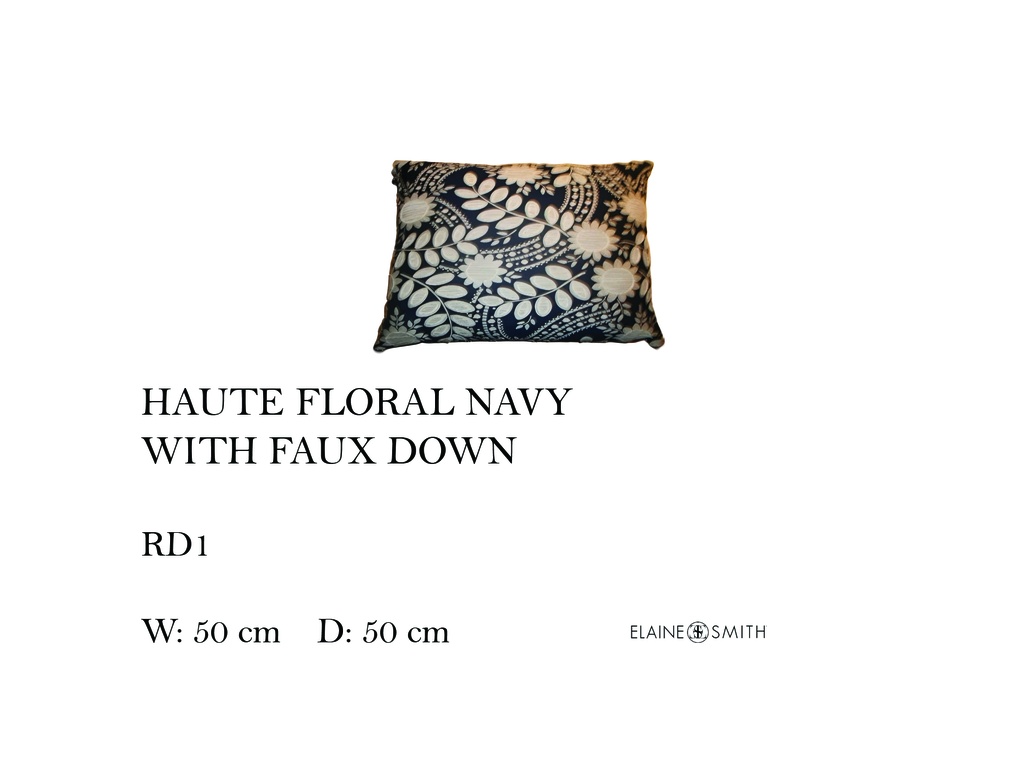 HAUTE FLORAL NAVY WITH FAUX DOWN