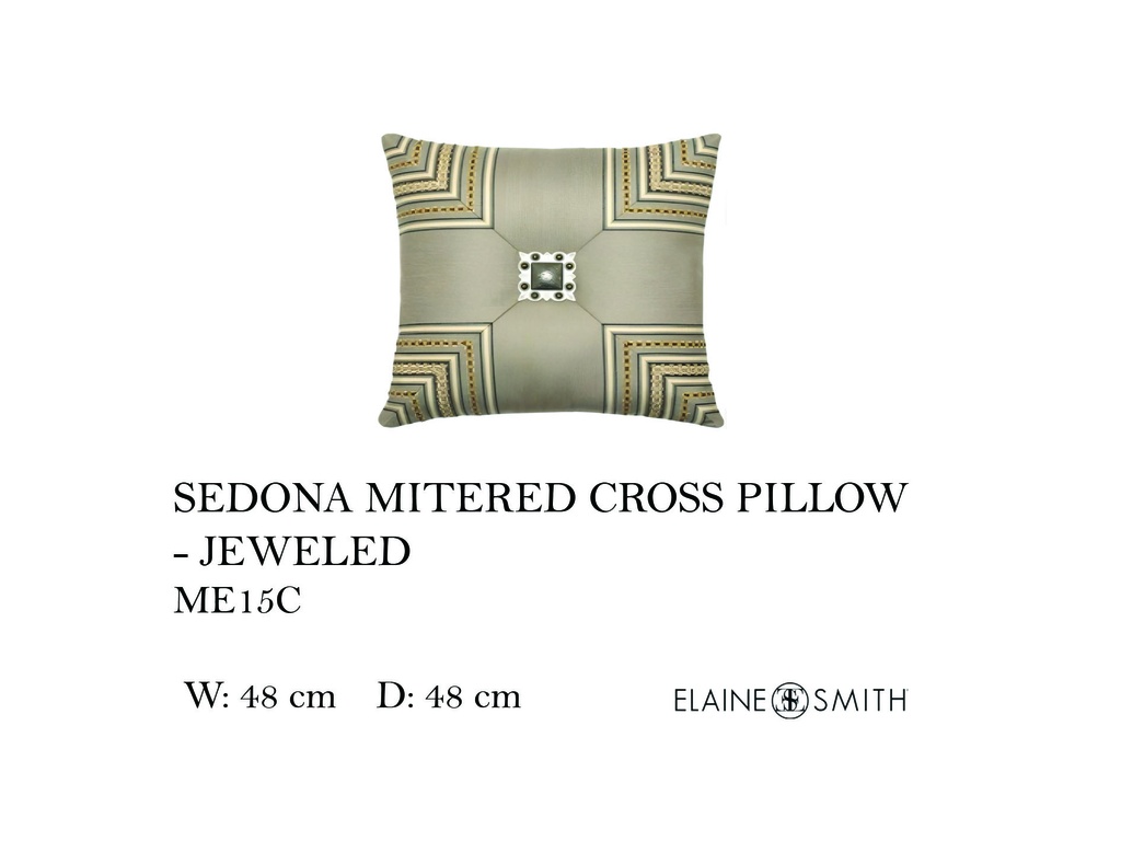 ZEDONA MITERED CROSS PILLOW-JEWELLED