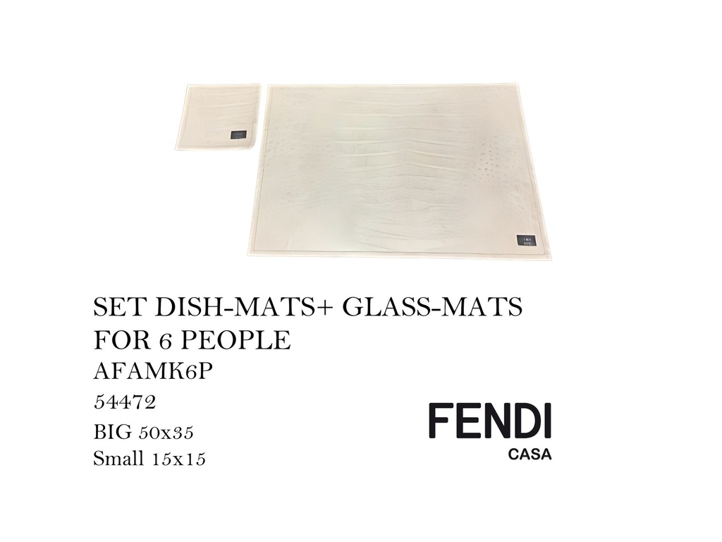 SET DISH-MATS+ GLASS-MATS FOR 6 PEOPLE
