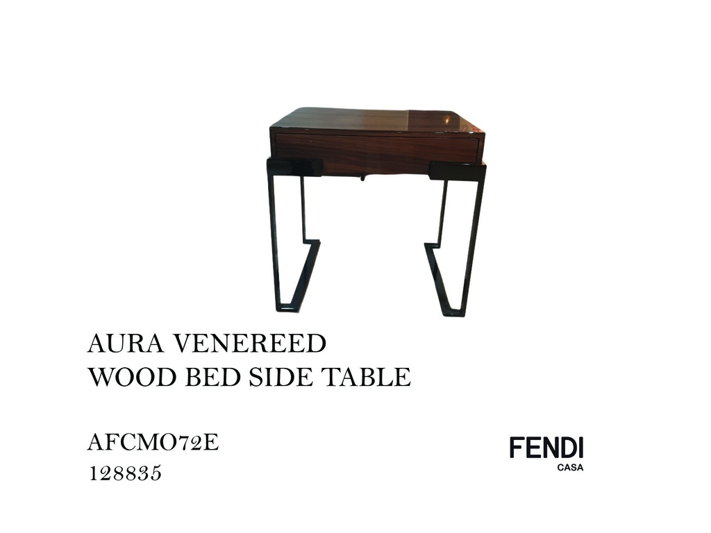 AURA VENEREED WOOD BED SIDE TABLE