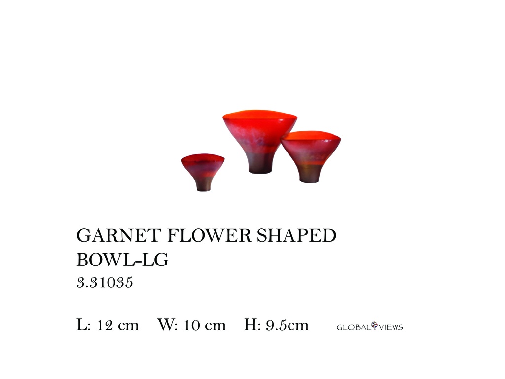 GARNET FLOWER SHAPED BOWL-LG