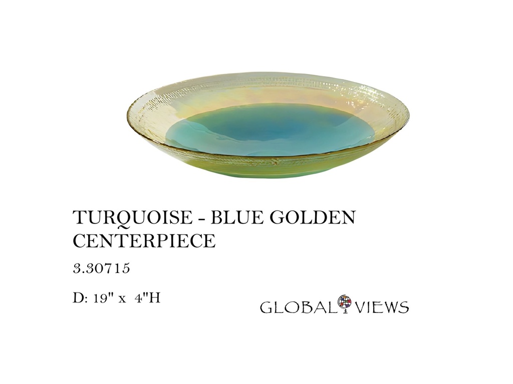 TURQUOISE/BLUE/GOLDEN CENTERPIECE