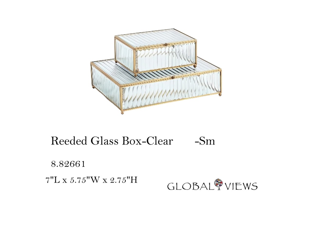 Reeded Glass Box-Clear-Sm