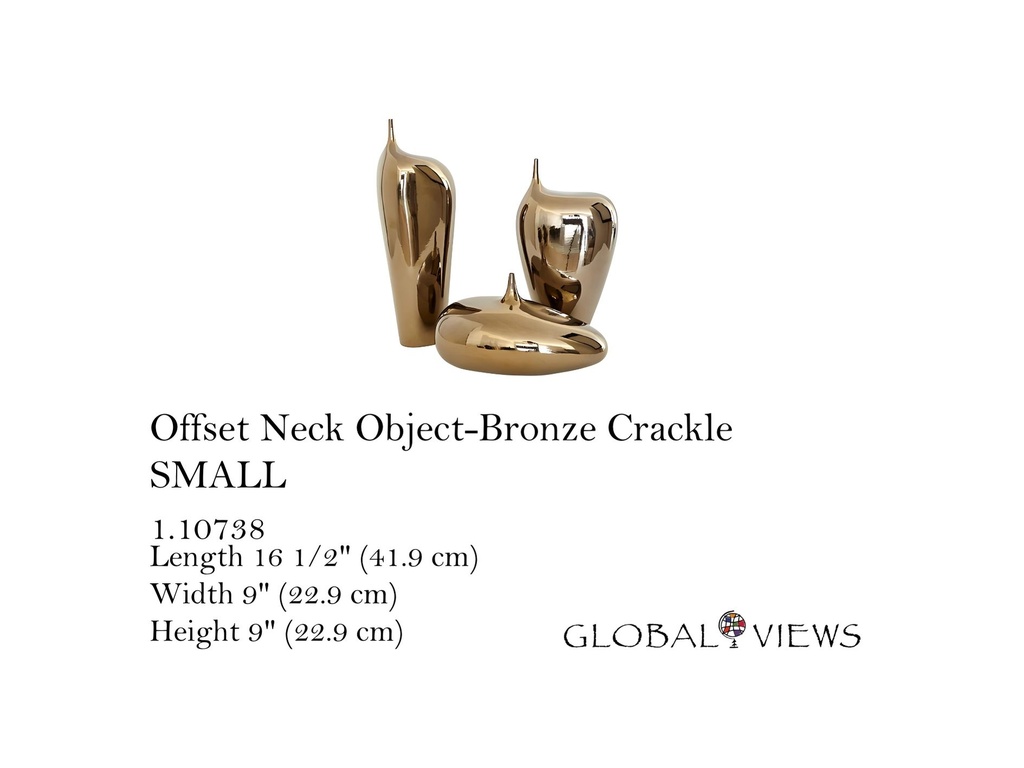 Offset Neck Object-Bronze Crackle-SM