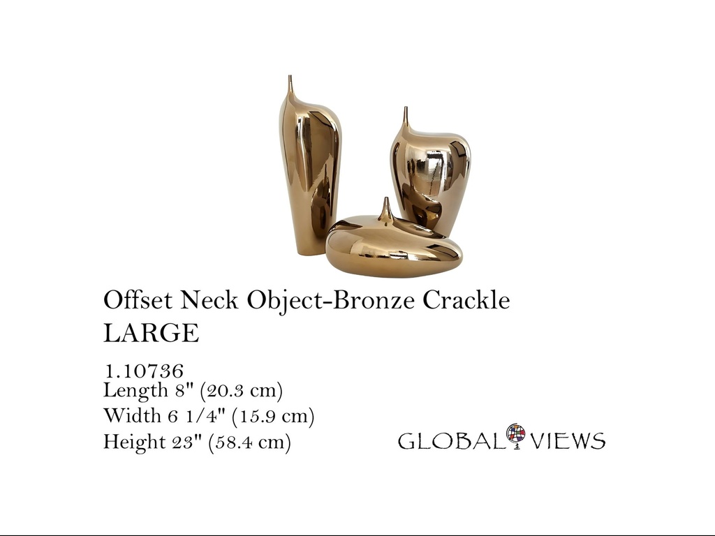 Offset Neck Object-Bronze Crackle-LG