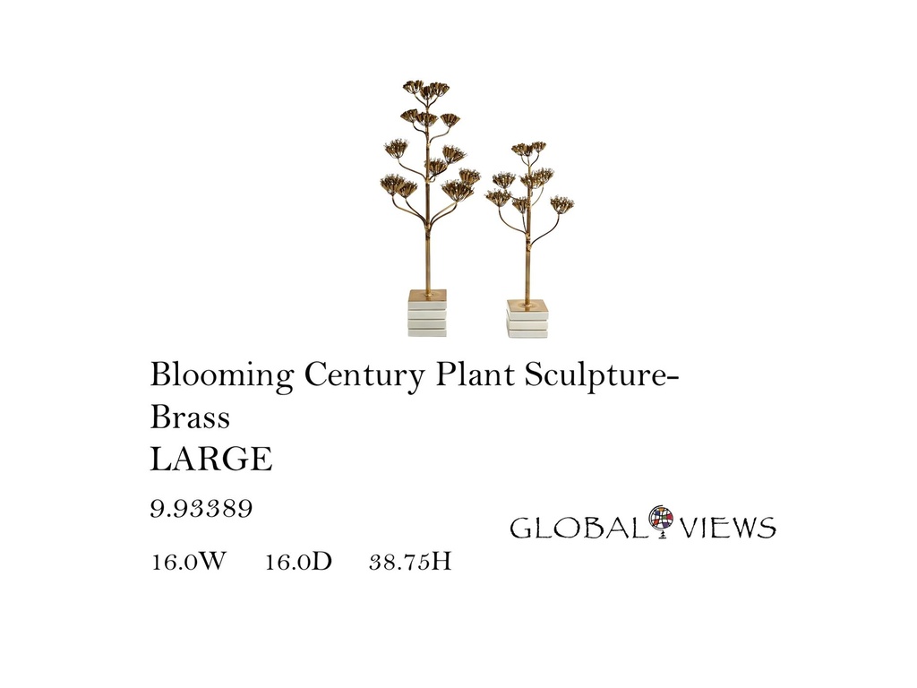 Blooming Century Plant Sculpture-Brass-LG