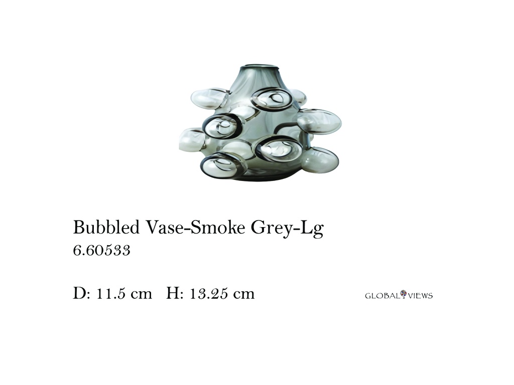 Bubbled Vase-Smoke Grey-Lg