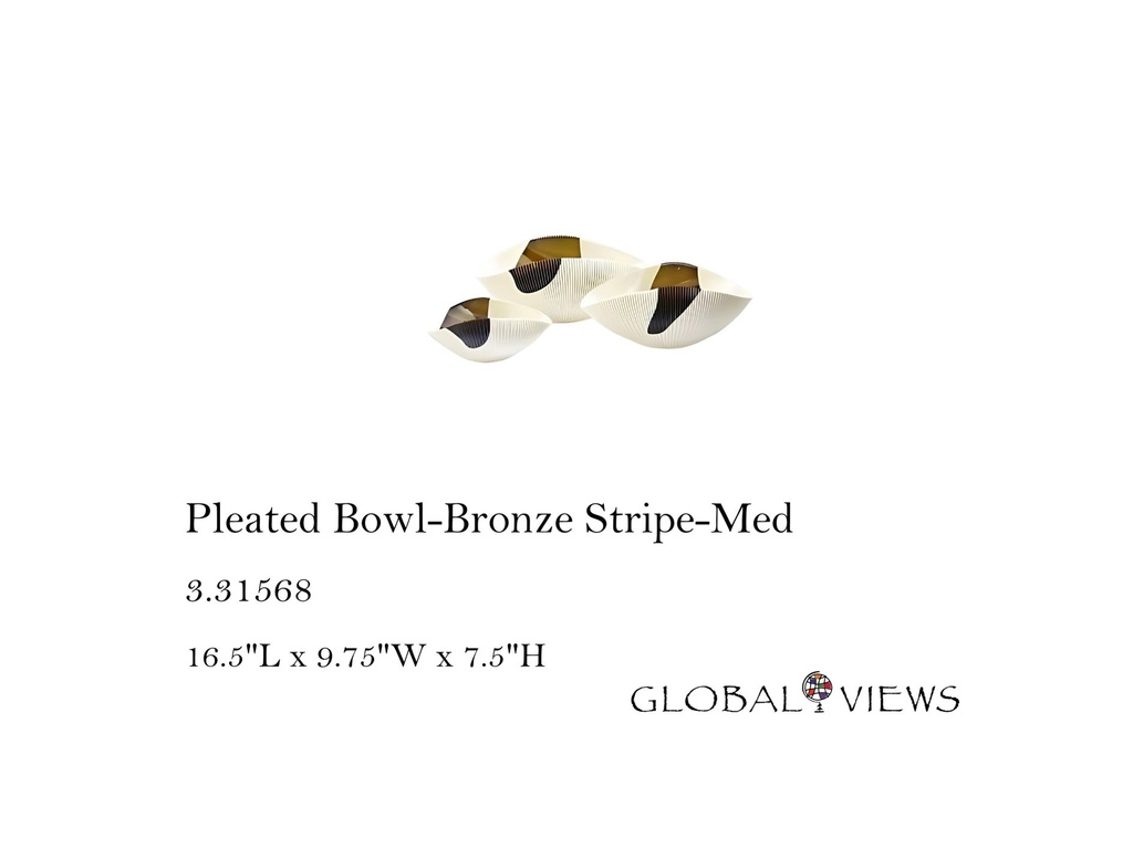 Pleated Bowl-Bronze Stripe-Med