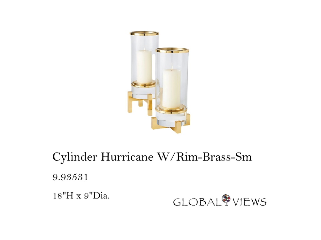 Cylinder Hurricane W/Rim-Brass-Sm