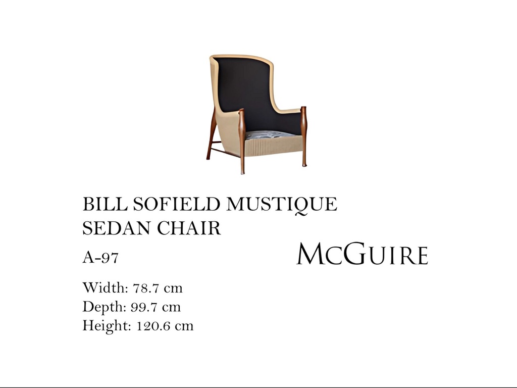 BILL SOFIELD MUSTIQUE SEDAN CHAIR
