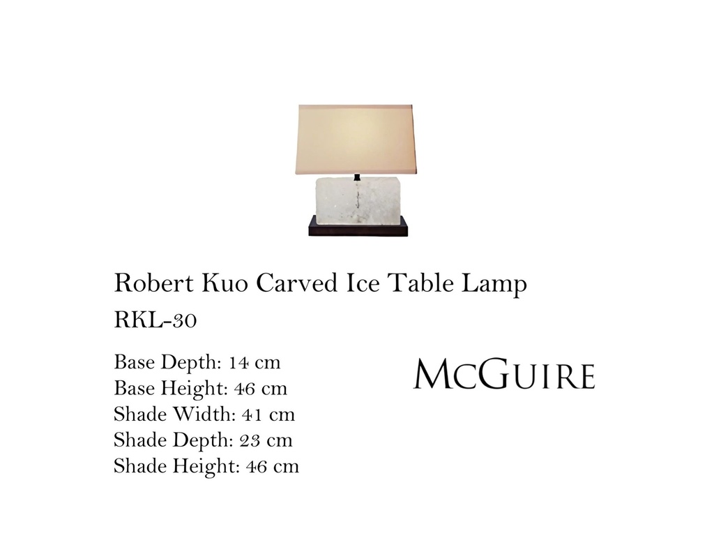 ROBERT KUO CARVED ICE TABLE LAMP