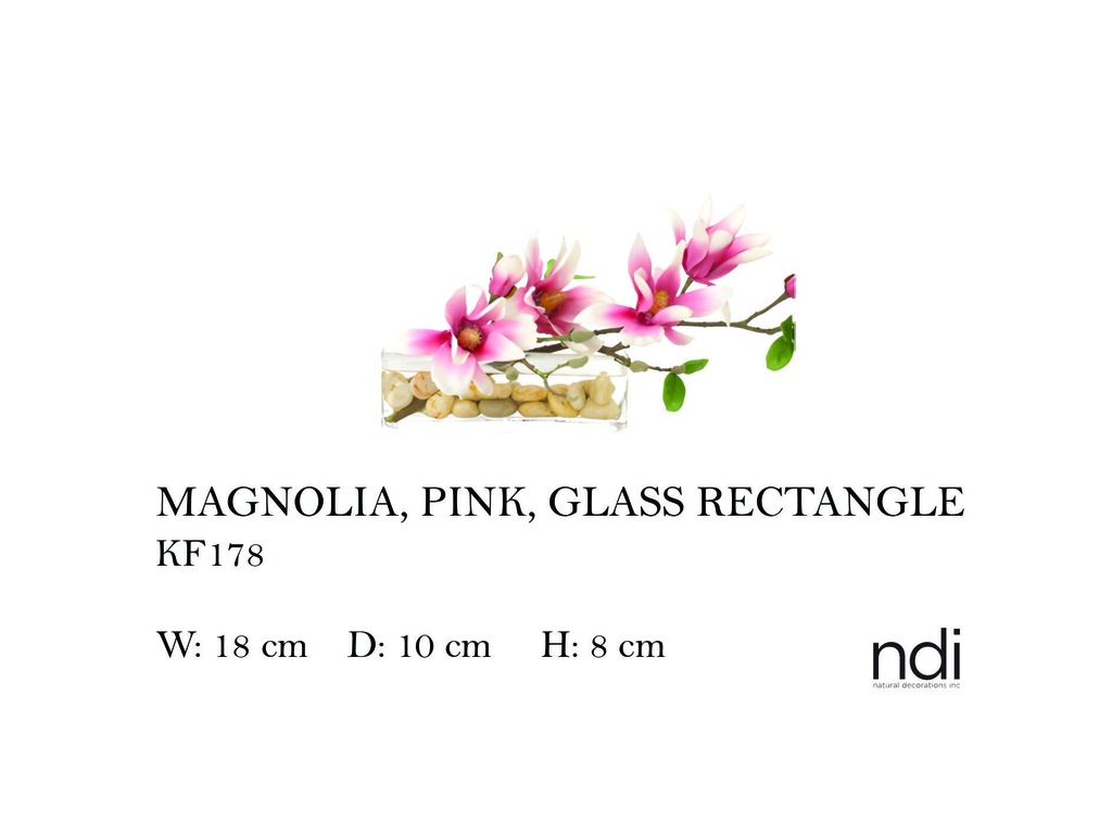 MAGNOLIA, PINK, GLASS RECTANGLE