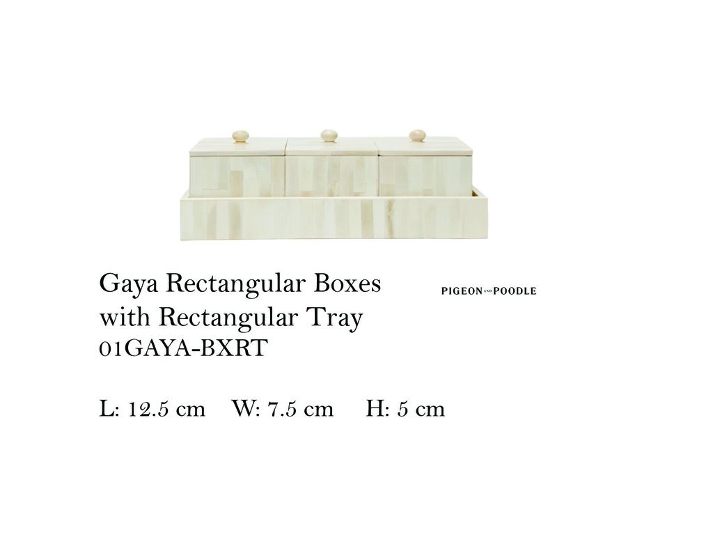 GAYA RECTANGULAR BOXES WITH RECTANGULAR TRAY