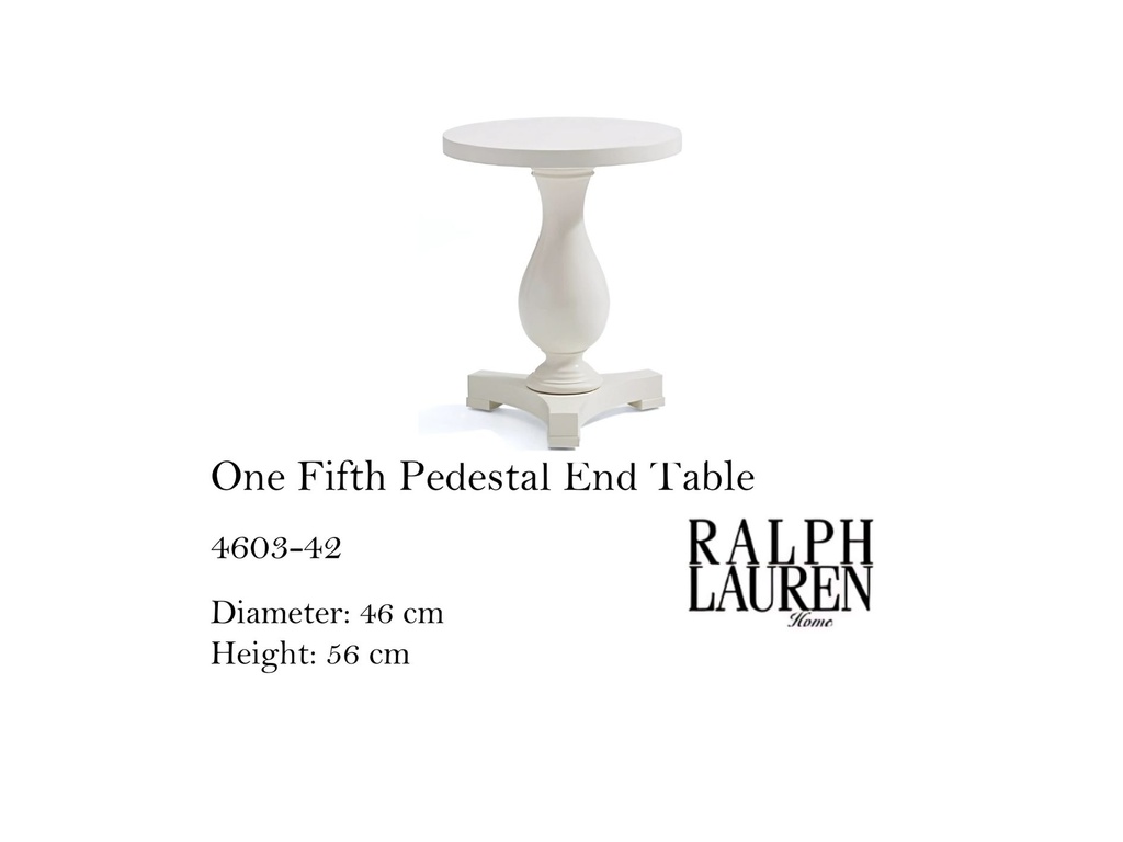ONE FIFTH PEDESTAL END TABLE (CREAM)
