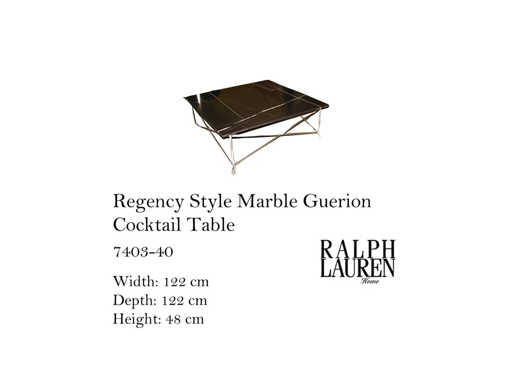 REGENCY STYLE MARBLE GUERIDON COCKTAIL TABLE