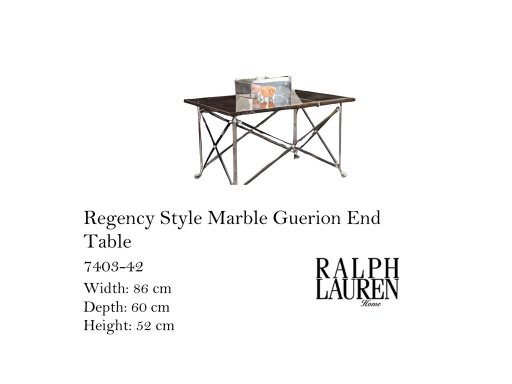 REGENCY STYLE MARBLE GUERIDON END TABLE