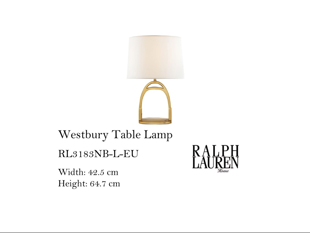WESTBURY TABLE LAMP IN NATURAL BRASS 