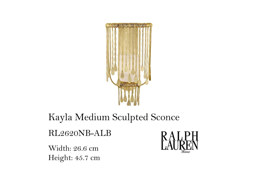 KAYLA MEDIUM SCULPTURED SCONCE IN NATURAL BRASS