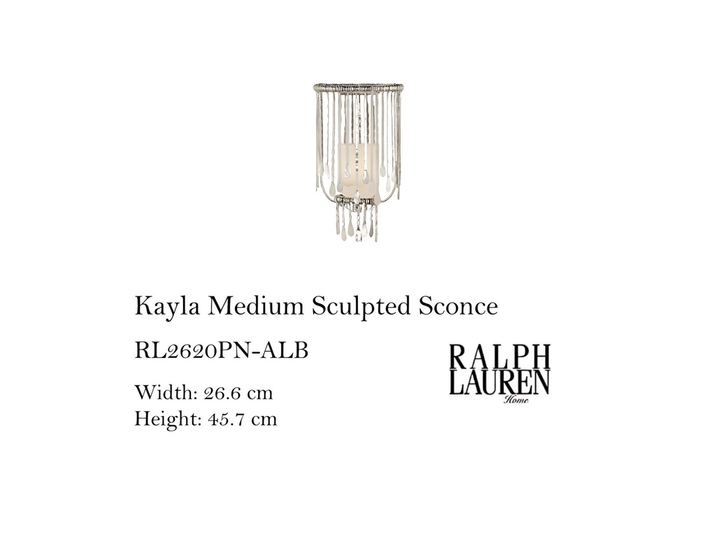 KAYLA MEDIUM SCULPTURED SCONCE IN POLISHED NICKEL