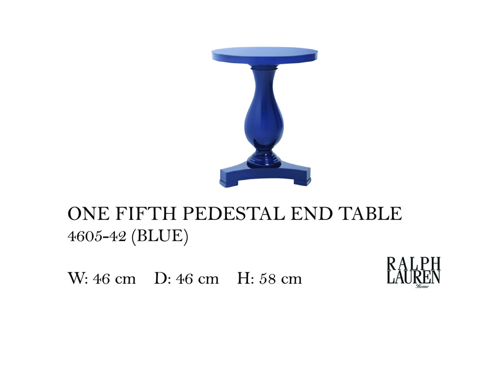 ONE FIFTH PEDESTAL END TABLE - (BLUE)