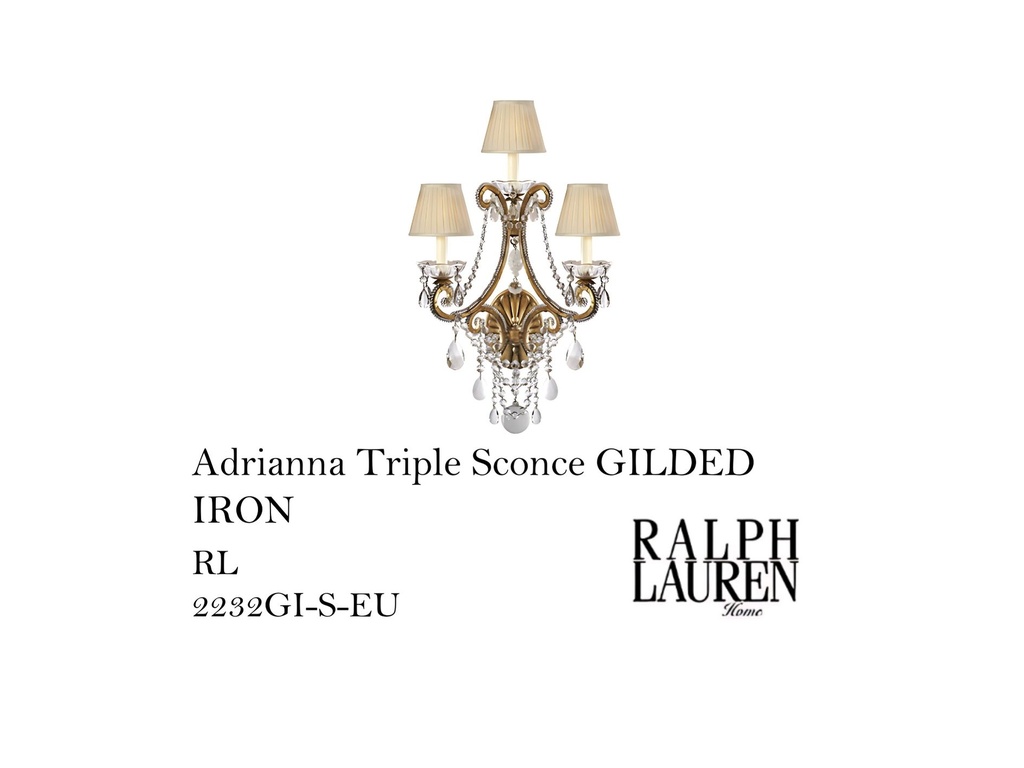 Adrianna Triple Sconce GILDED IRON