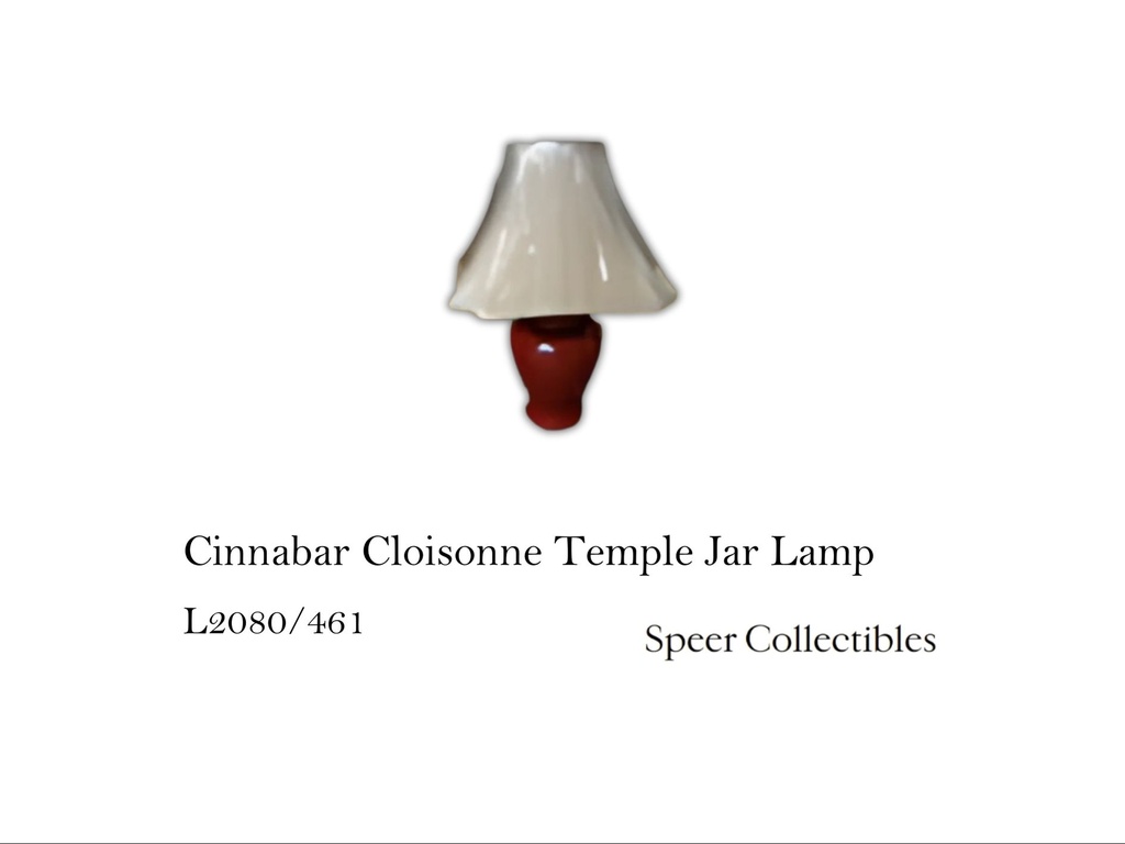 CINNABAR CLOISONNE TEMPLE JAR LAMP
