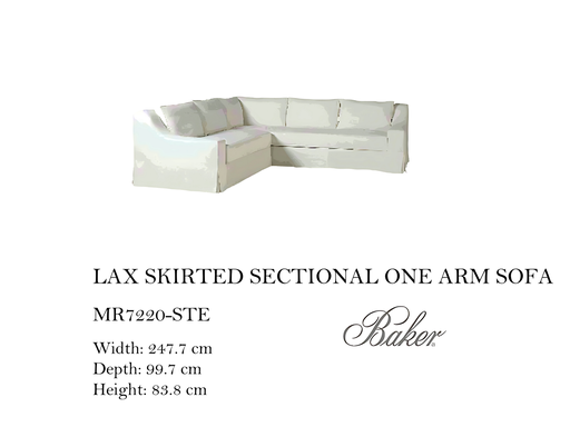 [MHT-002670] LAX SKIRTED SECTIONAL ONE ARM SOFA