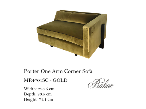 [MHT-003213] PORTER ONE ARM CORNER SOFA - LEFT ARM