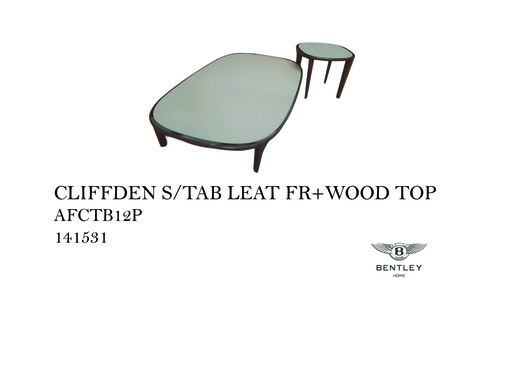 [MHT-000424] CLIFFDEN S/TAB LEAT FR+WOOD TOP