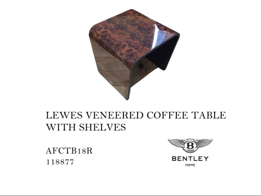 [MHT-000516] LEWES VENEERED COFFEE TABLE WITH SHELVES