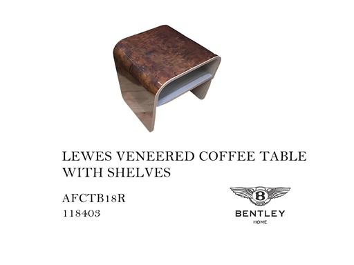 [MHT-000517] LEWES VENEERED COFFEE TABLE WITH SHELVES
