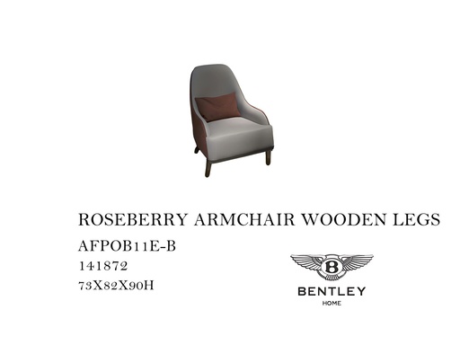 [MHT-000548] ROSEBERRY ARMCHAIR WOODEN LEGS
