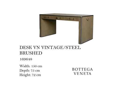 [MHT-002176] DESK VN VINTAGE/STEEL BRUSHED