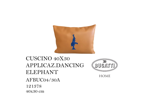 [MHT-000430] CUSCINO 40X30 APPLICAZ.DANCING ELEPHANT