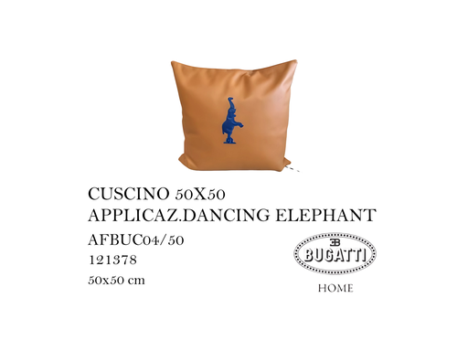 [MHT-000433] CUSCINO 50X50 APPLICAZ.DANCING ELEPHANT