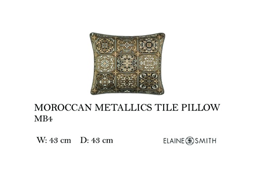 [MHT-002922] MOROCCAN METALLICS TILE PILLOW