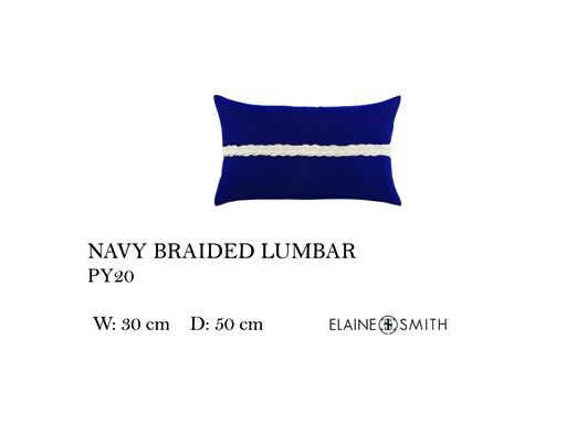 [MHT-002929] NAVY LUMBAR  FAUX DOWN 2 PLY BRAIDED LUMBAR