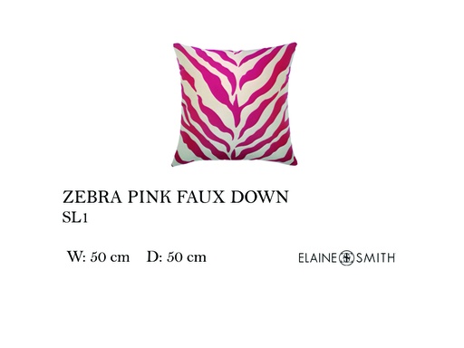 [MHT-003909] ZEBRA PINK FAUX DOWN 20"X20"