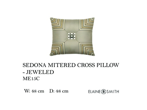 [MHT-003911] ZEDONA MITERED CROSS PILLOW-JEWELLED