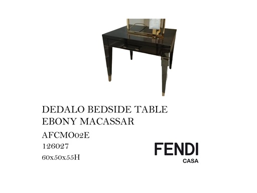 [MHT-000016] DEDALO BEDSIDE TABLE EBONY MACASSAR