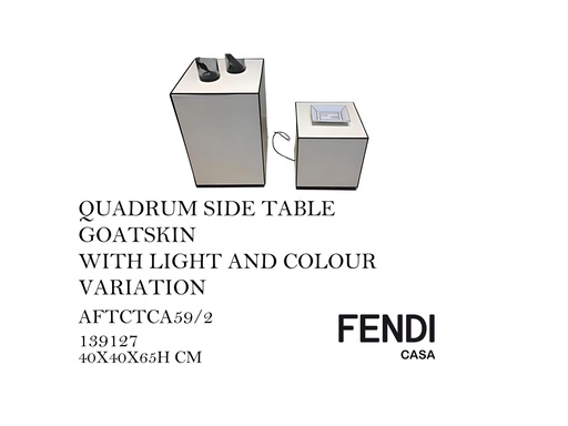 [MHT-000034] QUADRUM SIDE TABLE GOATSKIN WITH LIGHT AND COLOUR VARIATION