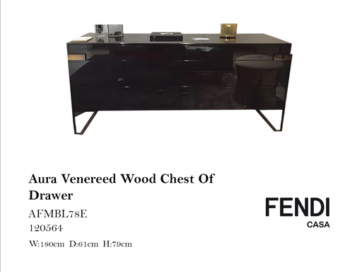 [MHT-000057] AURA VENEREED WOOD CHEST OF DRAWER