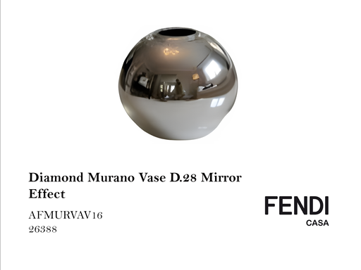 [MHT-000180] DIAMOND MURANO VASE D.28 MIRROR EFFECT