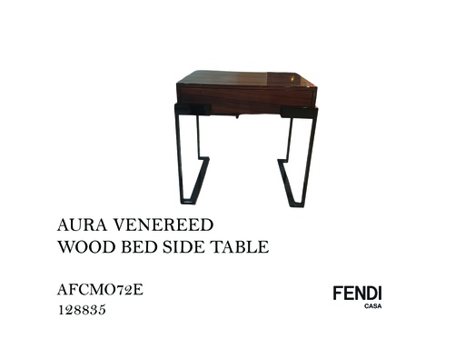 [MHT-000619] AURA VENEREED WOOD BED SIDE TABLE