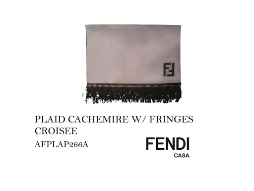 [MHT-000655] PLAID  CACHEMIRE W/FRINGES CROISEE