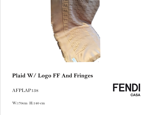 [MHT-000698] PLAID W/ LOGO FF AND FRINGES
