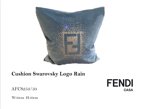 [MHT-000701] CUSHION SWAROVSKY LOGO RAIN